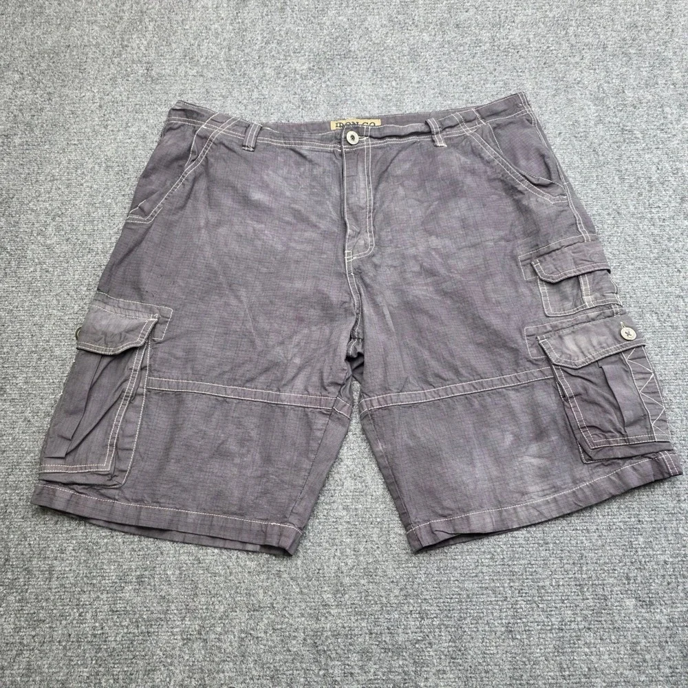 Iron Co Men's 38 Over-Dyed Cargo Shorts Gray 100% Cotton Distressed Vintage Look